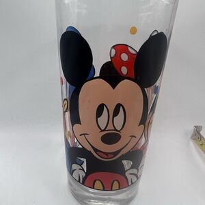 Vintage Anchor Hocking Disney Mickey Mouse Minnie Mouse Donald Duck Drink Glass